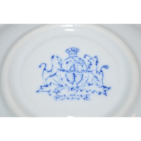 Vtg Blue Willow Demitasse Cup & Saucer blue & white set of 2 Love Birds - Picture 4 of 10